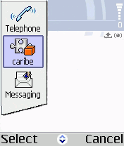 Seleccione la opcin "caribe" de la lista de aplicaciones
