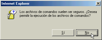 Si selecciona "Pedir datos", cada vez que visite una pgina que requiera JavaScript (o ActiveScript), saldr esta ventana