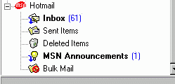 Los anuncios propios de Hotmail o MSN son bajados automticamente por el cliente de correo electrnico a la carpeta MSN Announcements (o Anuncios de MSN)