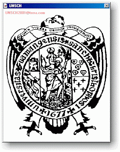 Si el usuario abre el adjunto, se infecta. En ese momento, se mostrar una ventana conteniendo un escudo con un guila.