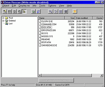 El programa es muy sencillo de utilizar, simplemente navegamos con l al estilo del Explorador de Windows, mientras visualizamos archivos y carpetas borrados